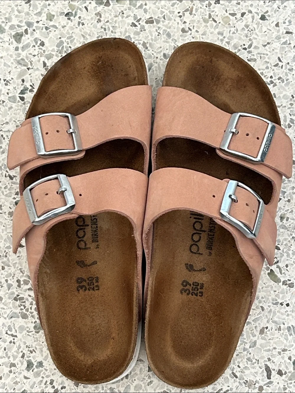 Birkenstock Papillio Double-Buckle Slide Sandals in Blush Pink
